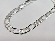 Load image into Gallery viewer, 925 Sterling Silver Thin Flat Figaro Link Chain Necklace Bracelet 6mm 7" to 30"