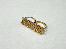 Load image into Gallery viewer, 10k Yellow Gold Nugget Style Double Finger Ring Sizes 6-13