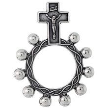 Load image into Gallery viewer, 925 Sterling Silver Rosary Ring One Mystery Single Decade Ring Rosary