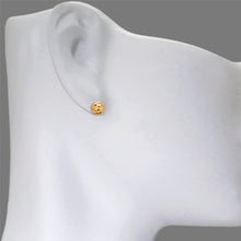 Load image into Gallery viewer, 14K Real Yellow Gold Diamond Cut Curved Ball Stud Earrings 7mm