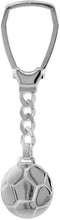 Load image into Gallery viewer, 925 Sterling Silver Key Chain Soccer Ball Futbol Football Key Ring Made in Italy