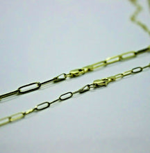 Load image into Gallery viewer, 2.2mm 3mm 14K Real Yellow Gold Paperclip Chain Necklace Bracelet 7" 8" 16"~30"