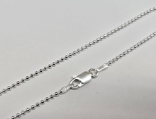Load image into Gallery viewer, 925 Sterling Silver Thin Pallini Bead Ball Chain Anklet 1.5mm Italy, 9.5" to 10"