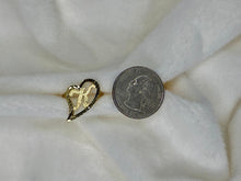 Load image into Gallery viewer, 10k Solid Yellow Gold Slanted Heart Cursive Initial Letter Alphabet Ring
