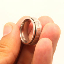 Load image into Gallery viewer, Stainless Steel Reflective High Polish Etched Greek Key Center Spinner Ring 8mm