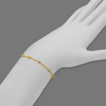 Load image into Gallery viewer, 14K Two Tone Gold Bead Rolo Chain Bracelet Anklet Diamond Cut 2mm Link 7" 10"