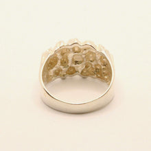 Load image into Gallery viewer, 925 Sterling Silver Diamond Cut Finish Nugget Ring 9/16 Inch Wide, Sizes 8-13