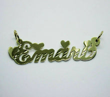 Load image into Gallery viewer, 10K Solid Yellow Gold Handmade Personalized Diamond Cut Name Pendant w/out Rolo