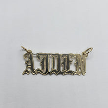 Load image into Gallery viewer, 14K Solid Yellow Gold Handmade Personalized Custom Name Pendant Old English