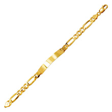 Load image into Gallery viewer, 14K Yellow Gold Figaro Concave ID Bracelet 7mm/8mm 8" 8.5" Engraving Available