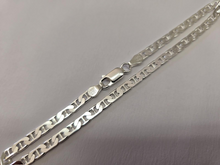Load image into Gallery viewer, 925 Sterling Silver Flat Mariner Anchor Chain Anklet 3.7mm, Fits 9.5" Ankles