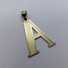 Load image into Gallery viewer, 10K Solid Yellow Gold Diamond Cut Initial Alphabet Letter Pendant Charm 2 Sizes