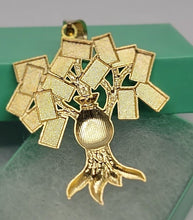 Load image into Gallery viewer, 10K Solid Real Gold Money Tree Pendant Charm $100 Dollar Bag Diamond Cut 3 Sizes