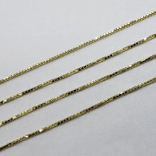 Load image into Gallery viewer, 10K Solid Gold Box Chain Necklace Women Girl 0.5mm and o.6 mm 16" 18" 20" 22"