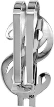Load image into Gallery viewer, 925 Sterling Silver Dollar Sign Money Clip Cut-Out Handmade 1 1/8 X 2 1/4 inch