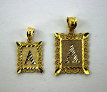 Load image into Gallery viewer, 14K Gold Initial Pendant Charm Alphabet Plate Diamond Cut Boys Men Boys 2 Sizes