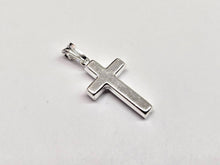 Load image into Gallery viewer, 925 Sterling Silver Plain Hollow Cross Pendant Italy 15/16 Inch (23mm) Tall