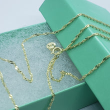 Load image into Gallery viewer, 10K Solid Yellow Gold Singapore Chain Necklace for Women Girl 1 mm 16"~24"