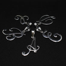 Load image into Gallery viewer, 925 Sterling Silver 26-Alphabet Large Fancy Cursive Script Initial Pendant