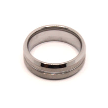Load image into Gallery viewer, Tungsten Carbide Grooved Center Satin Finish Beveled Edges Wedding Band Ring 8mm