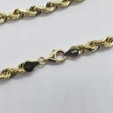 Load image into Gallery viewer, Authentic 10K YELLOW GOLD Hollow Twist Rope Link Chain Necklace 5.5mm 22"-32"