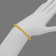 Load image into Gallery viewer, 14K Hollow Yellow Gold High Polished 4mm Bead Chain Bracelet Lobster Lock 7 inch