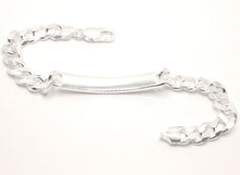 Load image into Gallery viewer, 925 Sterling Silver Personalized Custom Engraved Curb Link ID Bracelet 8mm Wide