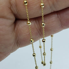 Load image into Gallery viewer, 14k Solid Yellow Two Tone Gold Ball Bead Chain Necklace 2mm 4mm / 16" 18" 20"