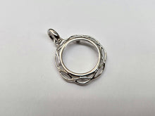 Load image into Gallery viewer, 925 Sterling Silver Braided Edge 10 Cent Dime Coin Bezel 18mm Prong Back