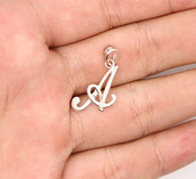 Load image into Gallery viewer, 925 Sterling Silver Fancy Cursive Alphabet Initial Pendant A to V for Woman Girl