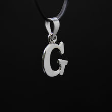 Load image into Gallery viewer, 925 Sterling Silver Alphabet Initial Pendant Plain Slab Serif Upper Case Letter