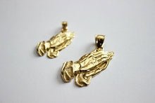 Load image into Gallery viewer, 10K Solid Yellow Gold Praying Hands Pendant Charm 2 sizes