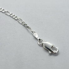 Load image into Gallery viewer, 925 Sterling Silver Figaro Chain Bracelet Beveled Edge from Italy 2.5mm 7"-10"