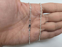 Load image into Gallery viewer, 925 Sterling Silver Puffed Anchor Chain Necklace Bracelet 2.4mm 7" to 30"