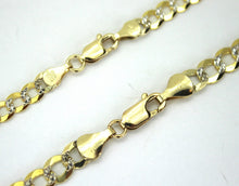 Load image into Gallery viewer, 10K SOLID GOLD CUBAN D/C Two Tone LINK CHAIN MEN WOMEN 2.5mm ~ 5mm /7~9" 16"~30"
