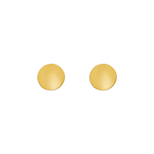 Load image into Gallery viewer, 14K Yellow Gold 6.5mm Circle Shape Stud Earrings High Polished Screw Backing