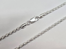 Load image into Gallery viewer, 925 Sterling Silver Solid Rope Chain Bracelet Necklace Diamond Cut 3mm 7" ~ 30"