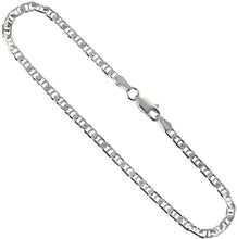 Load image into Gallery viewer, 925 Sterling Silver Italy Flat Mariner Link Chain Necklace Bracelet 3mm 7" ~ 30"