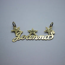 Load image into Gallery viewer, 14K Solid Yellow Gold Personalized Custom Handmade Name Pendant Charm with Stars