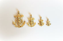 Load image into Gallery viewer, 10K Solid Yellow Gold Jesus Crucifix Anchor Mariner Pendant Charm