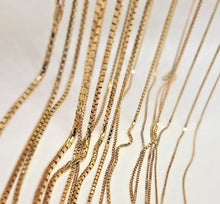 Load image into Gallery viewer, Authentic 14K Solid Yellow Gold Box Chain Necklace 0.55mm-2.5mm All Size 16"-30"