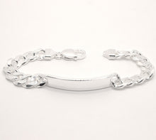Load image into Gallery viewer, 925 Sterling Silver Personalized Custom Engraved Curb Link ID Bracelet 9.5mm