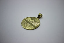 Load image into Gallery viewer, 10K Yellow Solid Gold Round Last Supper Diamond Cut Pendant 3 sizes