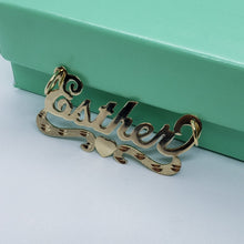 Load image into Gallery viewer, 10K Solid Yellow Gold Handmade Personalized Custom Name Pendant Heart Design