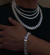 Load image into Gallery viewer, 925 Sterling Silver Miami Cuban Link Chain Necklace Bracelet 2mm~7mm All Sizes