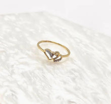 Load image into Gallery viewer, 10K Gold Interlocked Double Hearts Ring Women Size 5 - 9