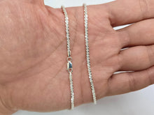 Load image into Gallery viewer, 925 Sterling Silver Sparkle Rock Chain Diamond Cut Necklace 2.3mm 7" to 24"