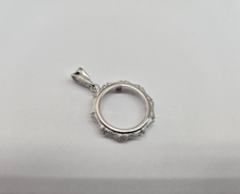 Load image into Gallery viewer, 925 Sterling Silver 1 Cent Penny Coin Bezel Bamboo Shape Edge 19mm Prong Back