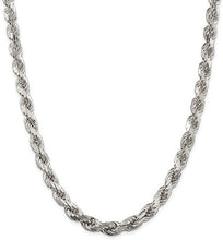 Load image into Gallery viewer, 8mm Sterling Silver DC Rope Chain Necklaces Bracelets Handmade Italy 8 to 30 in