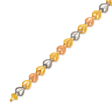Load image into Gallery viewer, 14K Tri Color Gold Faceted Diamond Cut Bracelet 6 mm 7" Chain Brazalete tricolor